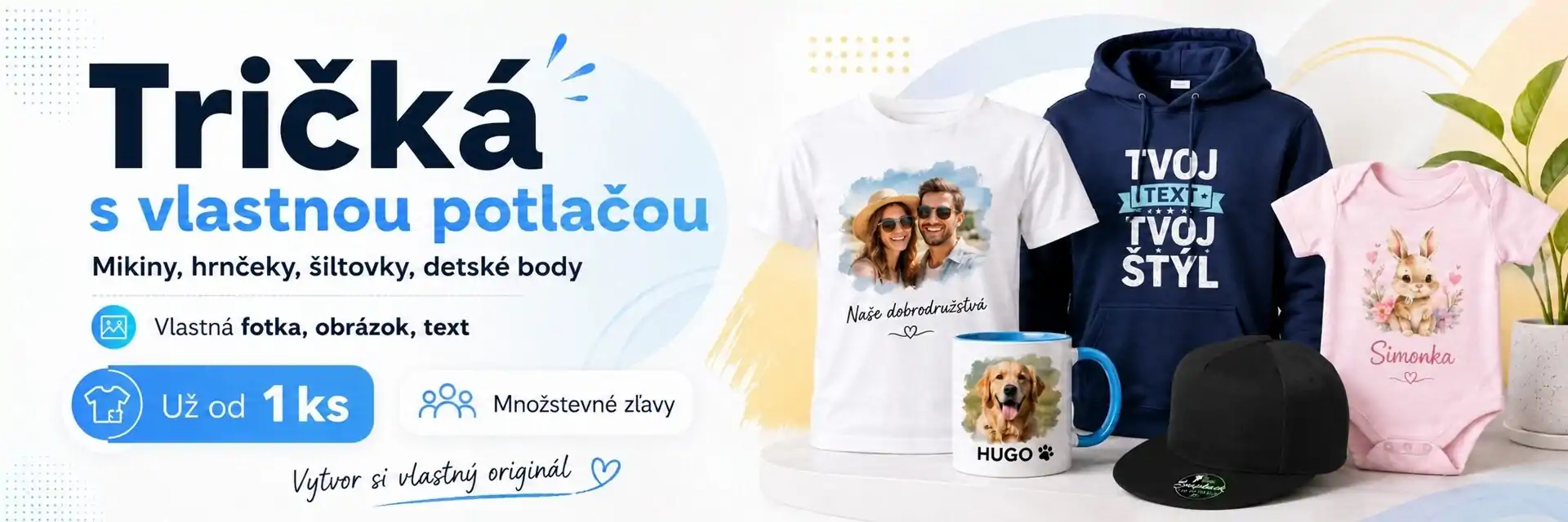 Vlastná potlač na tričku, šálke, poduške...