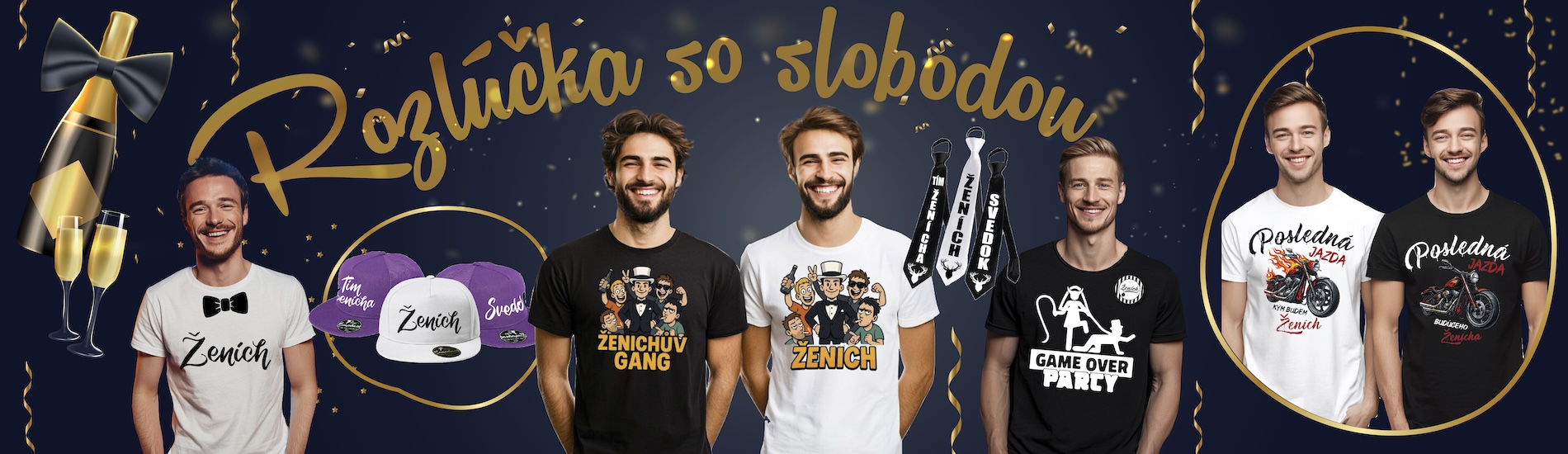Tričká a doplnky na pánsku rozlučku so slobodou