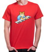 Originálne humorné tričko z kolekcie pre milovníkov domácich zvieratiek,pre milovníkov mačiek -Tričko - Mačka a klavír
