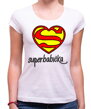 Srdiečkové originálne  tričko pre babičku k narodeninám či inému sviatku zo série film a seriál--Dámske tričko Superbabička