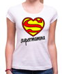 Srdiečkové originálne  tričko pre maminu k narodeninám či dňu matiek zo série film a seriál-Dámske tričko - Supermamina
