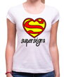 Srdiečkové originálne  tričko pre sestru k narodeninám či inému sviatku ako darček zo série film a seriál--Dámske tričko Superségra