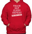 Mikina Train, eat, sleep, repeat, no excuses
