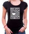 Štýlové kvalitné tričko pre vtipálkov a kávičkarov z kolekcie povolanie a hobby-Tričko -  Make Coffee Not war