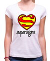 Srdiečkové originálne  tričko pre sestru k narodeninám či inému sviatku ako darček zo série film a seriál--Dámske tričko Superségra