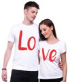 Partnerské tričká  LOVE - RED (cena za pár)  (cena za 2ks)