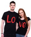 Partnerské tričká  LOVE - RED (cena za pár)  (cena za 2ks)