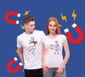 Partnerské tričká - Láska magnet (cena za pár)