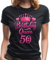 Narodeninové tričko - Birthday Queen 50