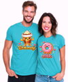 Partnerské tričká - Dokonalý PÁR - káva a donut - 2ks