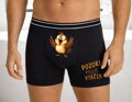 Pánske boxerky s vtipnou potlačou - Pozor! vyletí vtáčik