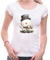 Vianočné tričko - Snehuliak s klobúkom