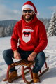 Vianočná mikina - Hipster Santa