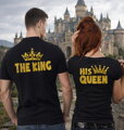 Partnerské tričká Pánske The King + Dámske his queen (cena za pár)