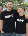 Rodinný pár tričiek - ctrl+C a ctrl+V  (cena za pár)