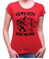 Turistické, pivné tričko - Vśetky cesty vedú na Pivo