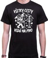 Turistické, pivné tričko - Vśetky cesty vedú na Pivo