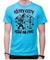Turistické, pivné tričko - Vśetky cesty vedú na Pivo