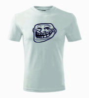 Skvelé originálne tričko s potlačou meme face-tváre -Tričko so štýlom- Trollface