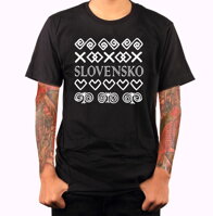 Originálne tradicné tričko pre Slovákov a Slovenky s krásnym čičmianskym vzorom z kolekcie ľudové motívy-Tričko Slovensko - čičmiansky vzor