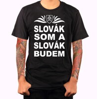 Originálne a tradičné tričko s národnou potlačou z kolekcie slovenské a československé motívy-Tričko - Slovák som a Slovák budem