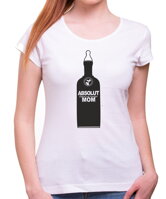 Vtipné dámske tričko z kolekcie alkohol a pivo pre každú maminku, vhodné ako darček-Dámske tričko - ABSOLUT MOM (Stylish and beautiful)