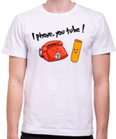 Originálne tričko pre vtipných mužov a nadšencov youtubu a iphonov-Tričko - I phone, you tube !