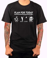 Narodeninové vtipné tričko zo série povolanie a hobby ako darček pre rybárov-Rybárske tričko - Dnešný plán-plan for today