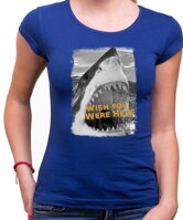 Originálne a vtipné tričko na párty s potlačou žraloka-Tričko - Wish you were here