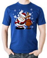 Vianočné darčekové tričko z kolekcie vianočné vzory ,Tričko - Santa a sobík