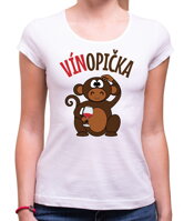 Vtipné dámske párty tričko z kolekcie alkohol pre milovníčky humoru a vína -Pivné tričko -Vinárske tričko - Vínopička s opičkou