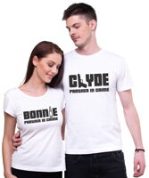 Originálne párove tričká zo známeho tv krimi seriálu,perfektný darček k valentínovi či k sviatku pre pár-Partnerské tričká - Bonnie a Clyde (dámske+pánske tričko)