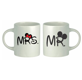 Sada: 2 hrnčeky Mr. / Mrs.  Mickey