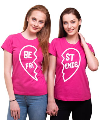 Dámske kamarátske tričká - BEST FRIENDS - Srdce :)  (cena za 2ks)