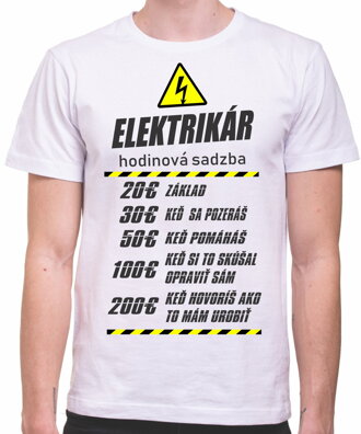 Tričko pre elektrikárov - Hodinová sadzba