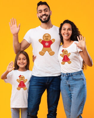 Vianočné rodinné trićká - perníček (cena za 1ks)