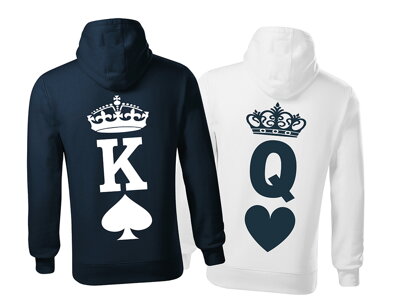 Partnerské mikiny - K a Q (King and Queen)  (cena za 1ks)