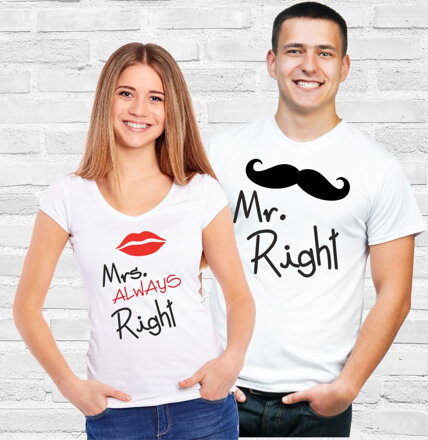 Pánske/dámske tričko Mr. Right/Mrs. Always Right