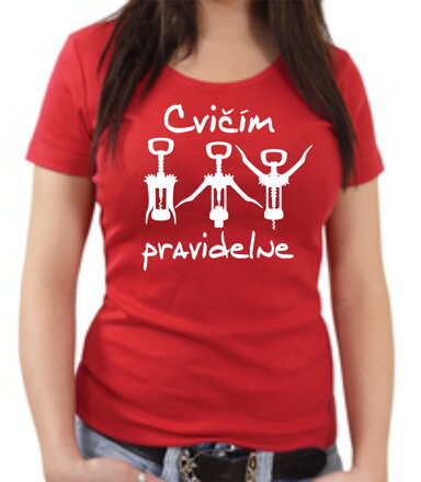 Vinárske tričko - Cvičím pravidelne