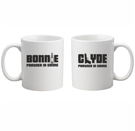 Sada: 2 hrnčeky Bonnie a Clyde