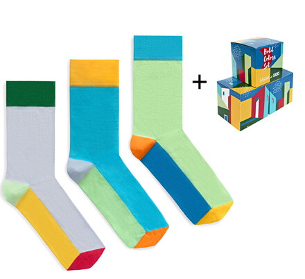Sada 3ks ponožiek - Bold colors set + box zadarmo