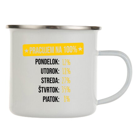 Plechový hrnček - pracujem na 100%