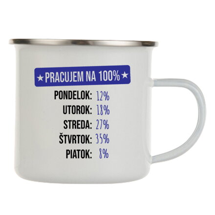 Plechový hrnček - pracujem na 100%