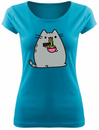 Dámske tričko - Pusheen mačka - špagety