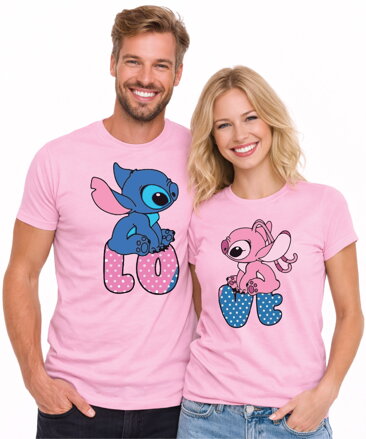 Partnerské tričká - Lilo a Stitch LOVE 2ks