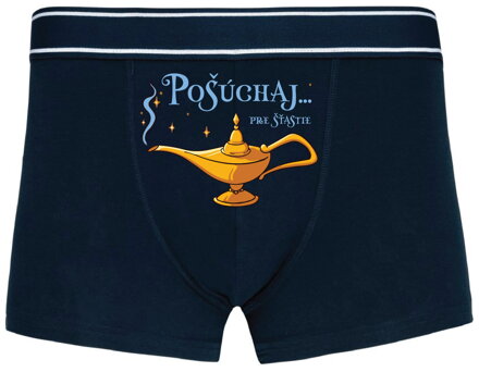 Pánske boxerky s vtipnou potlačou - Pošúchaj... pre šťastie