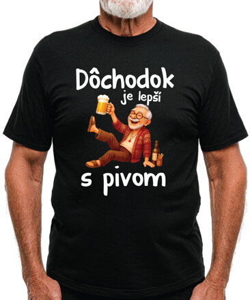 Pánske tričko - Dôchodok je lepší s pivom