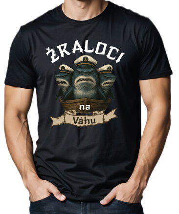 Vodácke tričko - Žraloci na (vlastný text)