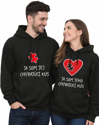 Partnerské mikiny - Puzzle chýbajúci kus (dámska + pánska mikina)