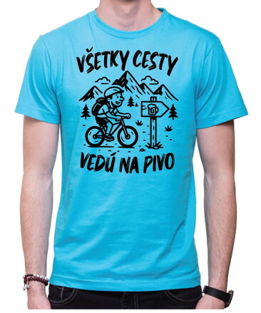 Cyklo pivné tričko - Všetky cesty vedú na Pivo
